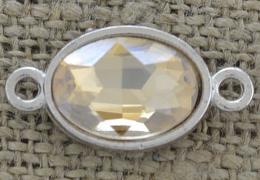 [31234] Element ozdobny łącznik cyrkonią w kolorze żółtym