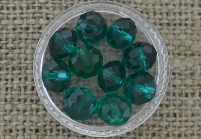  901118 Koralik fasetowany oponka 8mm malachitowa 5szt