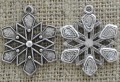 [ś07417] Zawieszka metalowa mała płatek śniegu 28*17,5mm