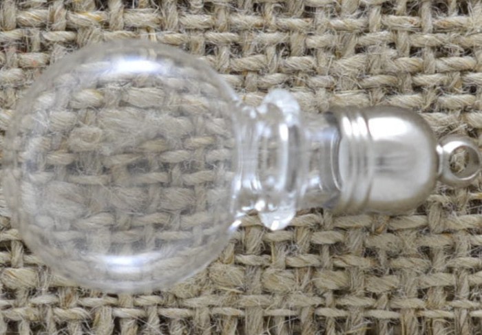 61494 Forma szklana butelka płaska z korkiem i krawatką 25*13mm