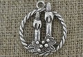 [ś07419] Zawieszka metalowa mała stroik 31*26mm w kolorze srebrnym 