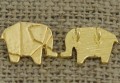 [207153] Zawieszka mała słoń origami w kolorze złotym