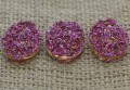 [04651] Kaboszon brokatowy druzy różowy 18*13mm