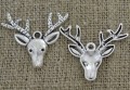 [ś07416] Zawieszka metalowa mała głowa renifera 31*37mm w kolorze srebrnym