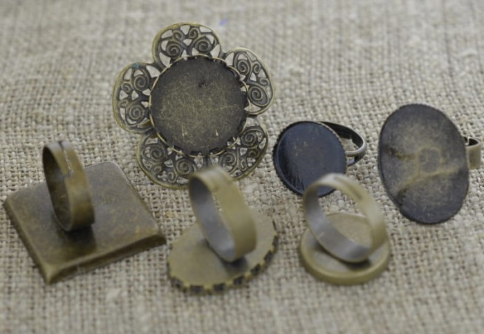 II10301 Zestaw baz pierścionków drugiego gatunku- brązowe