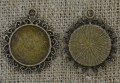 [101176] Ozdobna baza medalionu w kolorze brązu na kaboszon 20mm