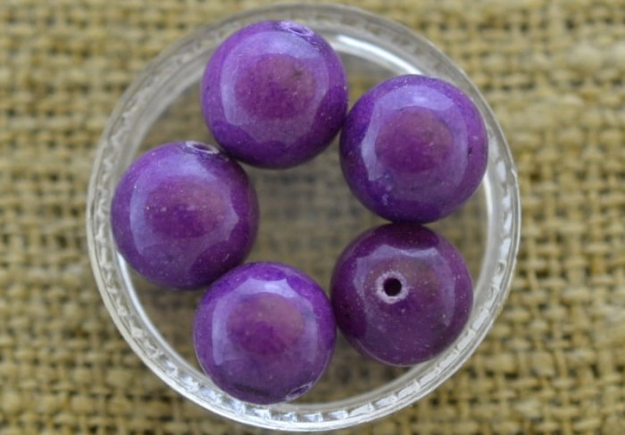 240505 Kamień naturalny jadeit 10mm fioletowy