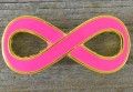 Element ozdobny łącznik znak nieskończoności emaliowany różowy