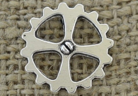 [312228] Element ozdobny steampunk tryb w kolorze srebrnym 14mm