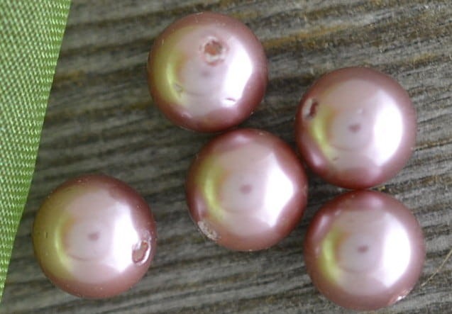 {90912} Koralik perłowy 6mm brązowy 3 sztuki