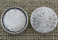 [50132] Klasyczna baza medalionu w kolorze srebrnym na rzemień na kaboszon 15mm