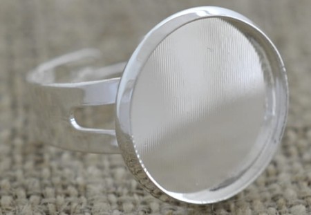 [50357] Baza pierścionka srebrna na kaboszon 18mm