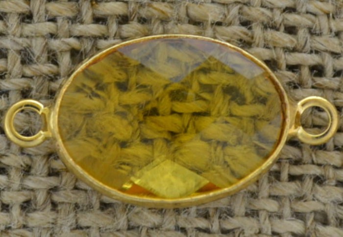 [21292] Element ozdobny łącznik z cyrkonią w kolorze złotym