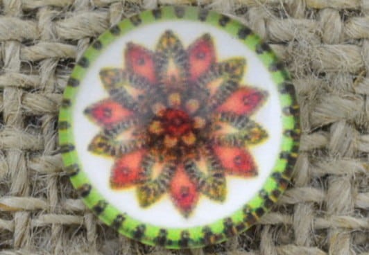 046346 Kaboszon szklany z obrazkiem 10mm