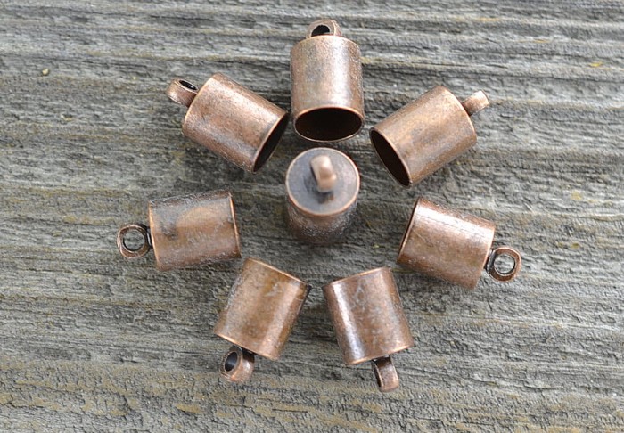 -7102 Klasyczna końcówka do wklejania 5,5mm w kolorze miedzi 4szt