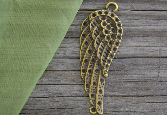 {11249} Element ozdobny łącznik w kolorze brązu skrzydło