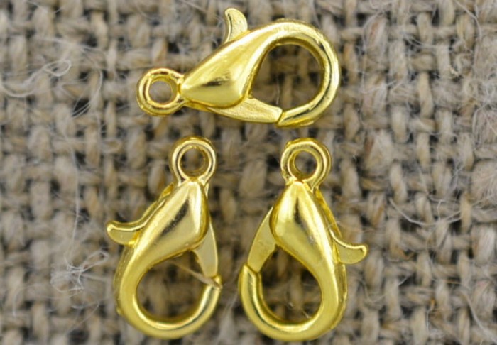 21510 Karabińczyk klasyczny w kolorze złotym 10mm 6szt