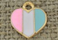 [70745] Zawieszka emaliowana serce kolorowe