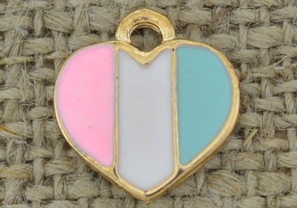 [70745] Zawieszka emaliowana serce kolorowe