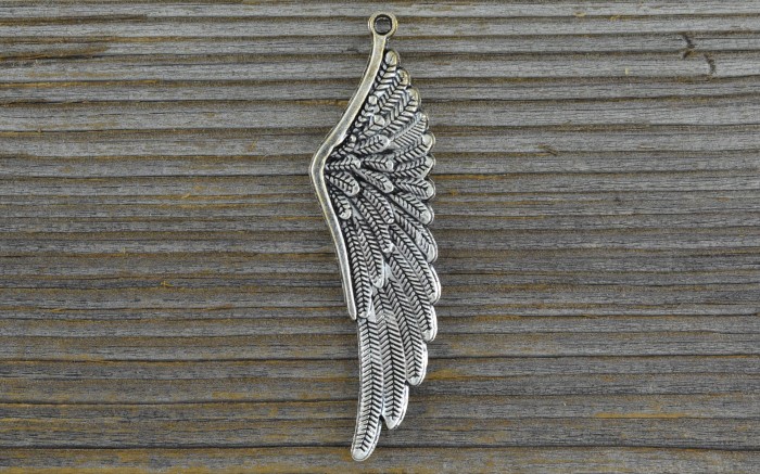 30819 Zawieszka duża skrzydło w kolorze starego srebra 2 szt
