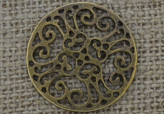 Element ozdobny moneta ażurowa kolor brąz