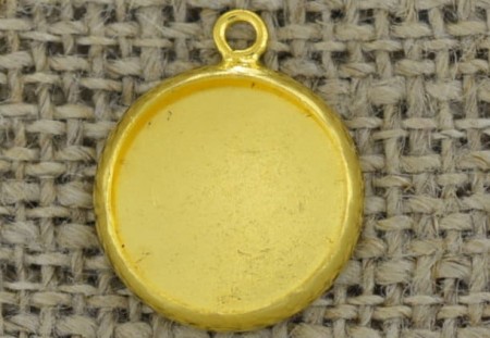 [20110] Baza medalionu złota na kaboszon 12mm 2szt