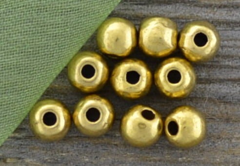 27107 Koralik klasyczny gładki w kolorze złota 4mm 15szt
