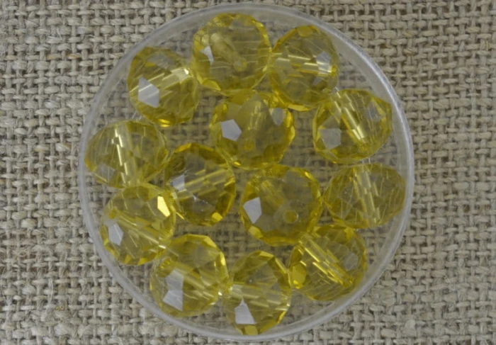 Koralik fasetowany 12mm żółty 2szt