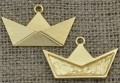 [207157] Zawieszka mała łódka origami w kolorze złotym