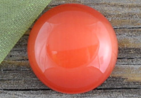 046111 Kaboszon szklany kocie oko 14mm czerwony 2szt 