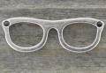 307342 Element ozdobny łącznik okulary w kolorze srebra 2szt