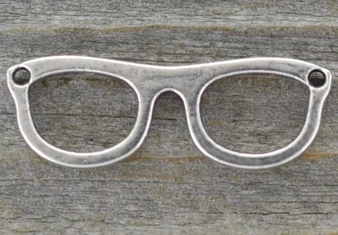 307342 Element ozdobny łącznik okulary w kolorze srebra 2szt