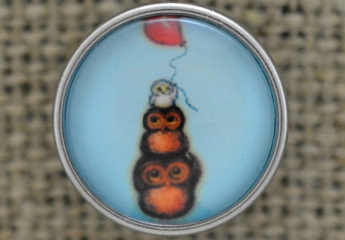 31843 Nap z kaboszonem z obrazkiem sowy piramida 18mm