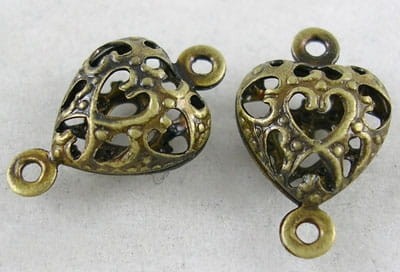 Serduszko ażurowe łącznik brąz