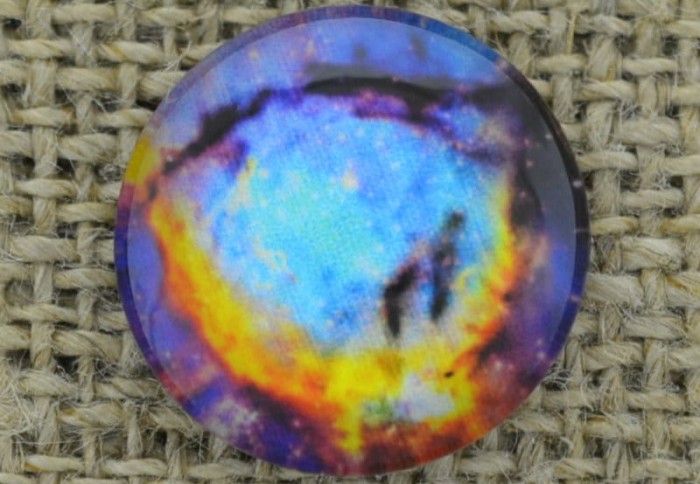 046305 Kaboszon szklany z obrazkiem 16mm galaxy niebieski