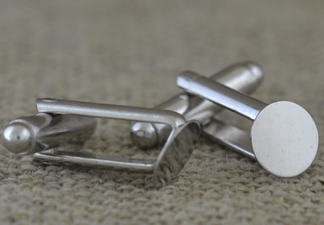 [31715] Bazy spinek do mankietów srebrne z tarczą 8mm