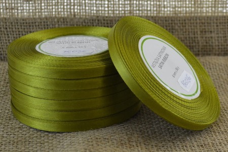 [86036] Wstążka satynowa 6mm 32mb khaki