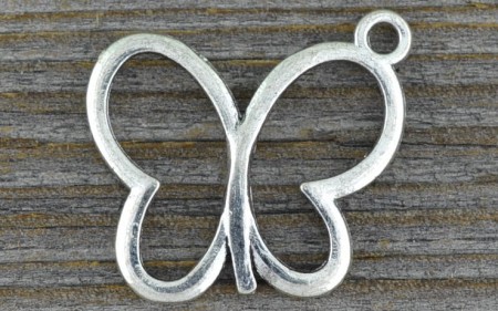 [30753] Zawieszka mała obwódka motyla srebrna 3szt