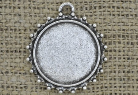 [301128] Baza medalionu srebrna na kaboszon 20mm