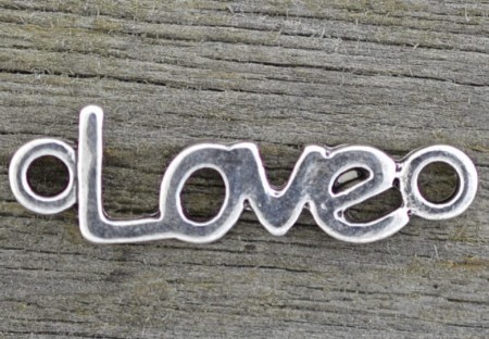 [31230] Łącznik z napisem LOVE kolor srebra 3szt