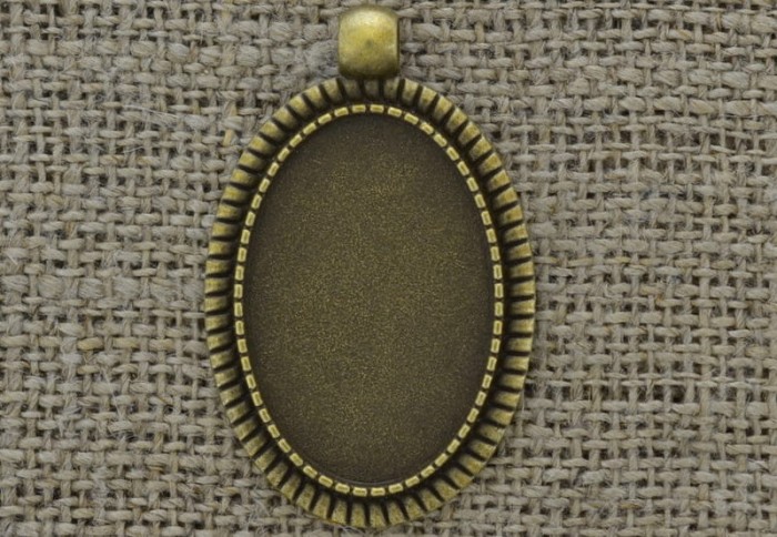 {10183} Ozdobna baza medalionu w kolorze brązu na kaboszon 30*20mm