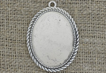 [30184] Baza medalionu srebrna na kaboszon 40*30mm