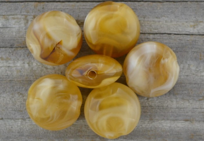 702456 Koralik akrylowy imitacje kamieni naturalnych 17mm kakaowy