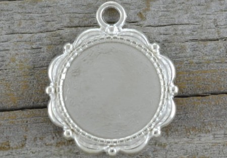[50108] Baza medalionu srebrna kaboszon 14mm 2szt