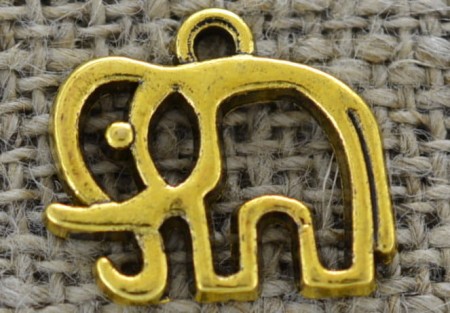 [20782] Zawieszka mała słoń w kolorze złotym 3szt