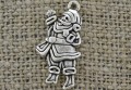 ś07226 Zawieszka Mikołaj 28*14mm w kolorze srebrnym