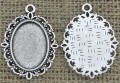 30197 Ozdobna baza medalionu w kolorze srebrnym na kaboszon 18*13mm