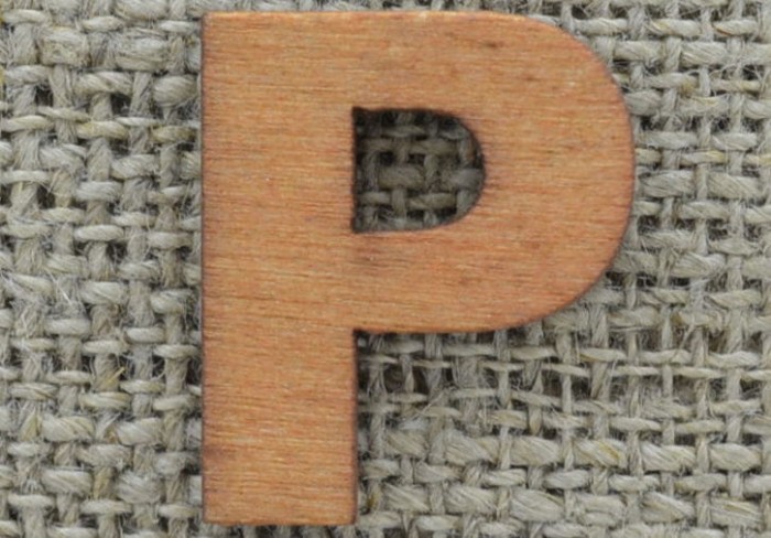 [873151] Element ozdobny literka drewniana "P" 5szt