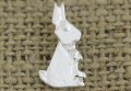 [307446] Zawieszka mała królik origami w kolorze srebrnym