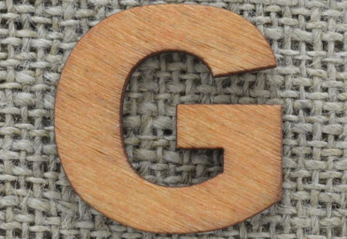 [873142] Element ozdobny literka drewniana "G" 5szt